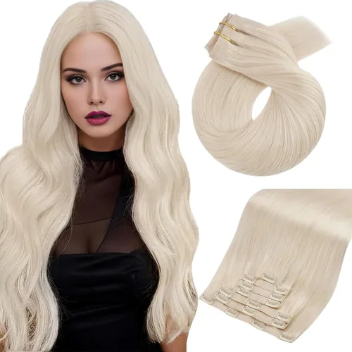 Miniatura 26 de Moresoo Genius - Extensiones de cabello humano real con clip, color negro azabache, invisibles, sin costuras, de trama de piel sintética