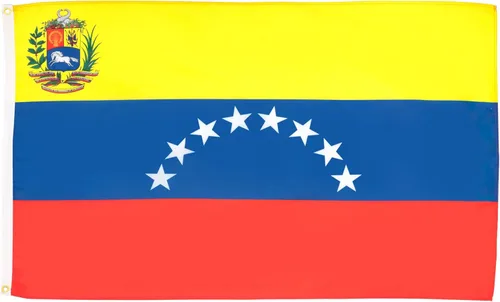 AZ FLAG - Bandera de Venezuela - 2x3 pies - Cartel venezolano de poliéster 100D con dos ojales metálicos - Resistente a la decoloración - Colores