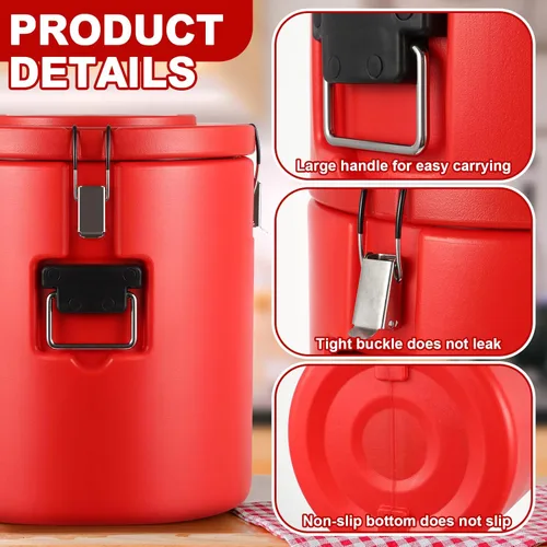 Miniatura 3 de Jinei Calentador de alimentos caliente o refrigerador, contenedor de alimentos aislado con cuchara, caja de sopa comercial portátil
