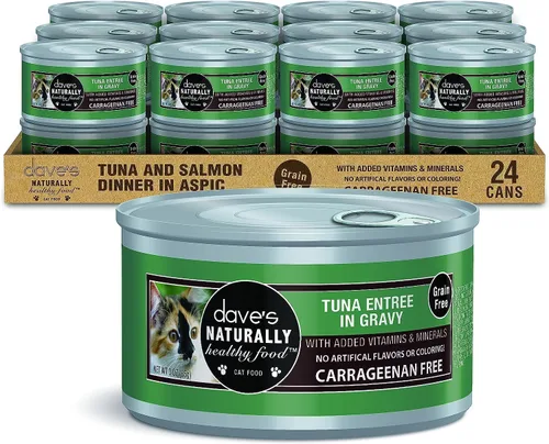 Miniatura 24 de Dave's Pet Food Grain Free Wet Cat Food (Minced Chicken in Gravy), Naturally Healthy Canned, Added Vitamins & Minerals, Wheat, Gluten & GMO-Free
