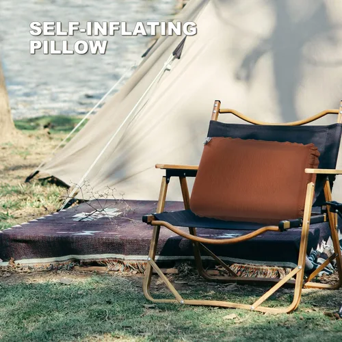Miniatura 2 de ADDMOTOR Almohada inflable para campamento, almohada ergonómica de viaje, equipo de mochilero, suave y compresible, portátil, para exteriores