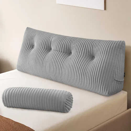 Miniatura 13 de Z-hom Almohada de cuña grande para cabecero, almohada triangular para cabecero tamaño king, almohada de lectura para cama con una almohada enrollada