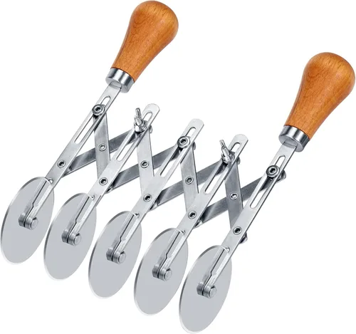 Miniatura 8 de Juome Cortador de Pastelería de 5 Ruedas Cortador de Pizza de Acero Inoxidable Cortador de Masa Multi-Redondo Rodillo Cuchillo de Pastelería