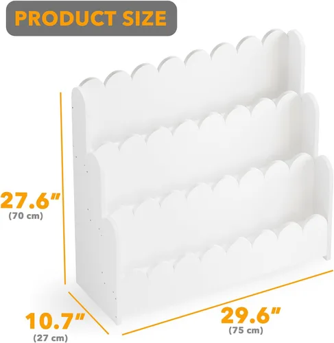 Miniatura 2 de SpaceAid Estantería festoneada de 3 niveles, estantería Montessori para niños pequeños, estante organizador de libros de madera, muebles de Negro