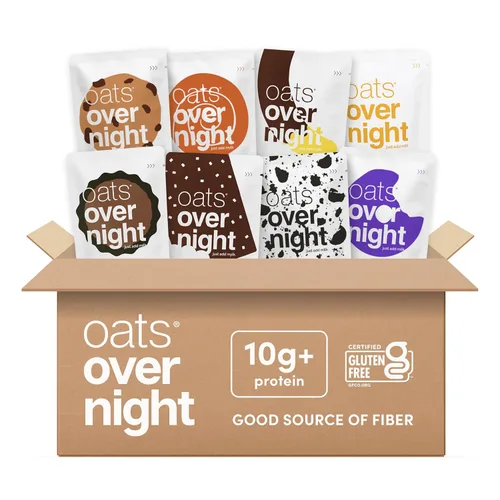 Miniatura 10 de Oats Overnight Paquete variado de postres – Batido de proteína de desayuno alto en proteínas, alto en fibra, sin gluten, avena con proteína sin OMG