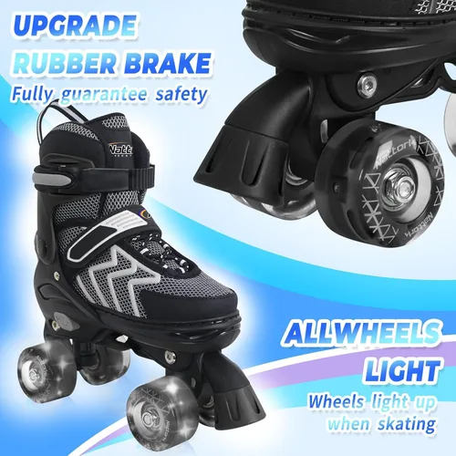 Miniatura 4 de Nattork Patines de ruedas para niños y niñas, patines ajustables de 4 tamaños con ruedas iluminadas para adolescentes, principiantes, deportes al