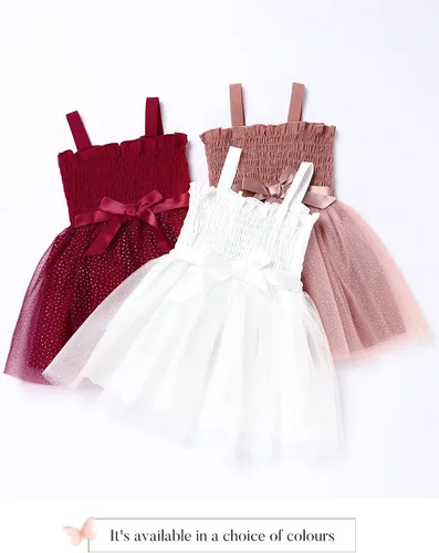 Miniatura 8 de Vestido tutú en capas para niñas pequeñas, sin mangas, vestido de tul de princesa para boda, fiesta de cumpleaños, 2-6T