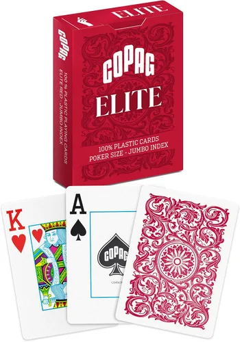 Miniatura 9 de Copag Elite cartas de juego 100% de plástico, tamaño póquer (estándar) índice Jumbo, baraja individual (negro)