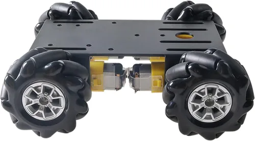 Miniatura 7 de MC100 4WD Mecanum Wheel Chasis de coche con motor TT, kit de coche inteligente de control remoto con rueda omnidireccional de 2.362 in para Negro