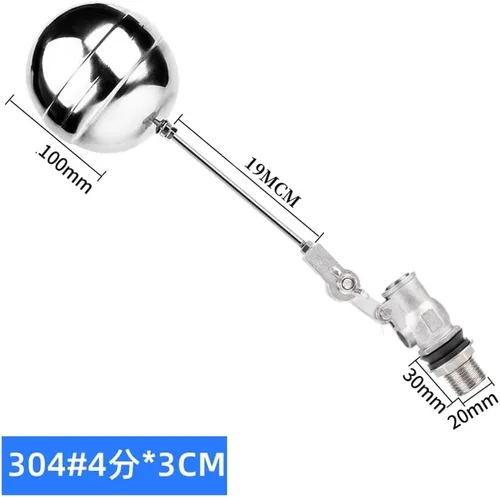 Miniatura 2 de Adjustable 304 Stainless Steel Float Ball Valve, 1/2 Inch Water Level Controller for Water Tanks and Towers(1/2inch 50mm)