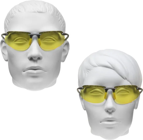 Miniatura 3 de proSPORT Visión nocturna antideslumbrante lente amarilla gafas de sol conducción hombres mujeres aviador metal plástico Marcos Marco gris Turismo