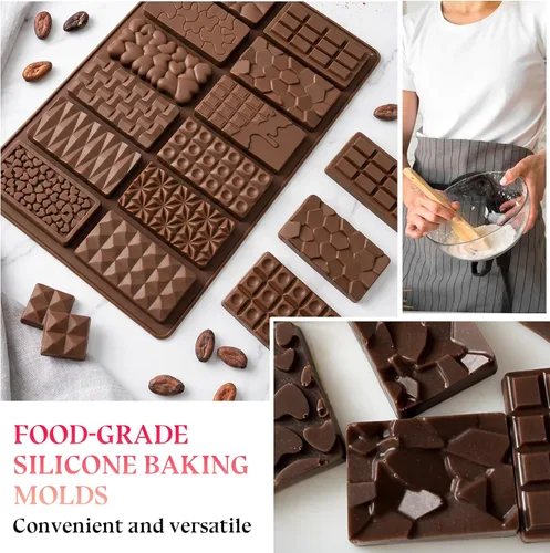 Miniatura 2 de 1 molde de silicona para chocolate, molde cuadrado de silicona, molde de barra de chocolate antiadherente, molde de chocolate reutilizable