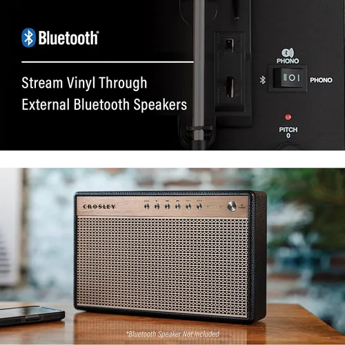 Miniatura 5 de Crosley CR8017B-TA Voyager - Tocadiscos portátil clásico de vinilo con Bluetooth de entrada/salida y altavoces integrados, color marrón Canela