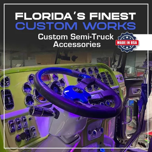 Miniatura 6 de Placa de luces de cúpula Peterbilt de la Florida (ámbar) Placa de luz de espejo Peterbilt con interruptores/interruptores Iluminación
