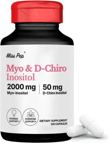 Suplemento de mio-inositol y D-Chiro inositol para mujeres, equilibrio hormonal, apoyo menstrual y salud ovárica, proporción ideal de 40:1, 120