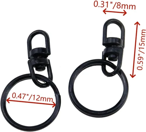 Miniatura 2 de 50 piezas de llaveros giratorios de metal, clips universales de mini corchete, llaveros a presión para bolsa, bolso, hardware, manualidades