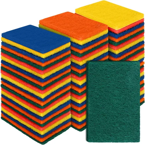 Miniatura 9 de Hoolerry 100 piezas de almohadillas resistentes para fregar que no rayan, almohadillas de limpieza domésticas para limpiar, estropajo reutilizable