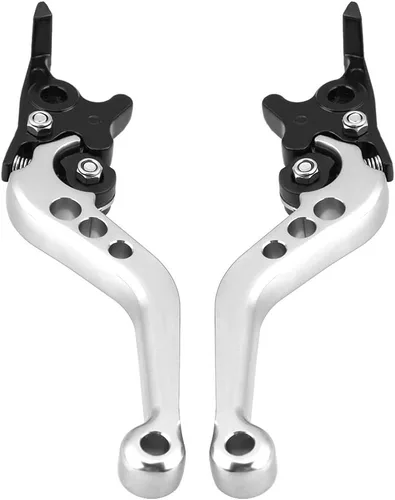 Keenso Palanca de freno de doble disco, 1 par de 4 colores universal CNC aleación de aluminio modificación de motocicleta palanca de freno de disco