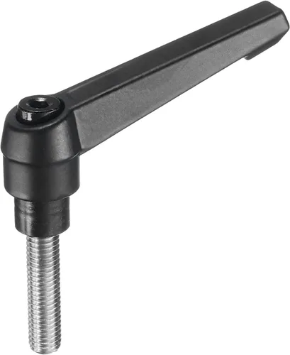 Miniatura 44 de uxcell Manija de palanca de sujeción ajustable M5 x 0.787 in óxido negro métrico acero al carbono macho roscado perillas de mano con botón