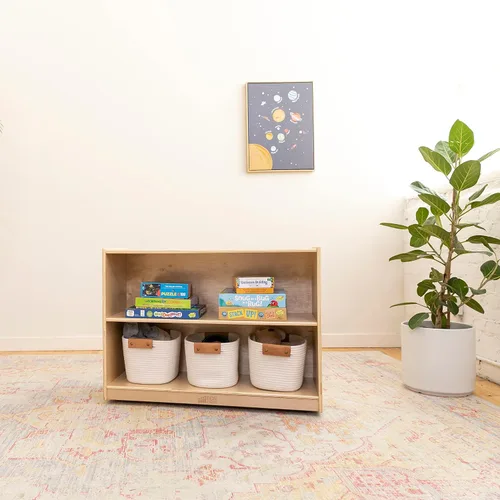 Miniatura 9 de ECR4Kids Gabinete de almacenamiento móvil de 2 estantes, muebles de aula, lavado gris