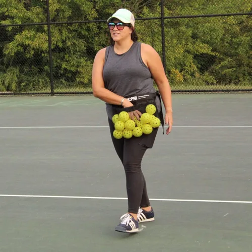 Oncourt Offcourt Práctica tolva: almacena pelotas fácilmente/se adapta alrededor de cualquier cintura/capacidad de 36 pelotas de tenis