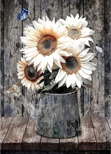 Kits de pintura de diamante JATOK para adultos y niños, girasoles 5D DIY arte de diamante 5D taladro completo de gemas, imágenes de arte de