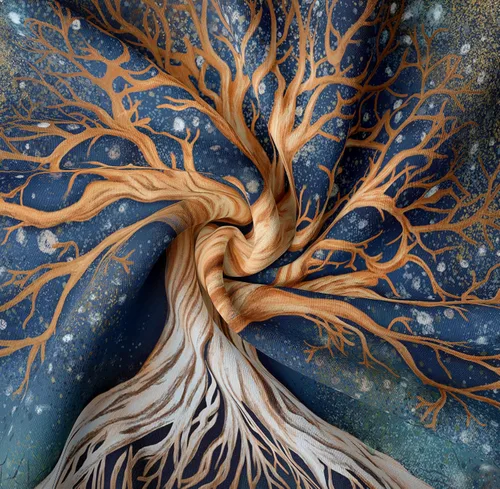 Miniatura 3 de Tapzen Tapiz de árbol de la vida con diseño de estrella para dormitorio, diseño de bosque natural, para colgar en la pared, galaxia hippie, bohemio