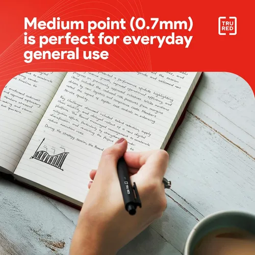 Miniatura 4 de TRU RED Bolígrafos de gel retráctiles, punta media de 0.028 in, tinta negra, paquete de 5 bolígrafos de secado rápido para notas sin manchas