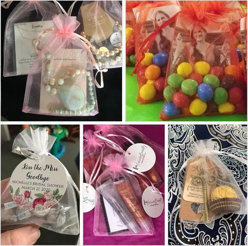 Miniatura 6 de ANZNKU Paquete de 50 bolsas de organza pequeñas de 4 x 6 pulgadas, bolsa de regalo, bolsa de malla transparente, bolsas de regalo blancas con Blanco