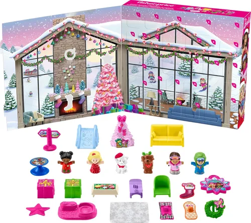 Miniatura 6 de Fisher-Price Little People Barbie Calendario de Adviento y juego para niños pequeños, 24 figuras de Navidad y piezas de juego (exclusivo de Amazon)