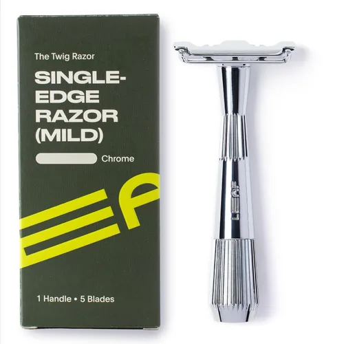 Miniatura 11 de Leaf Thorn Razor by Leaf Shave, maquinilla de afeitar de una sola hoja de metal para hombres y mujeres, cabeza fija con asistencia de carga