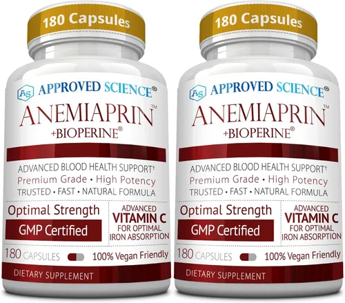 Miniatura 9 de Approved Science Anemiaprin - Bisglicinato de hierro con vitamina C - Suave para el estómago - Suplemento de hierro no estreñimiento para mujeres