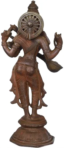 Miniatura 3 de Exotic India Saraswati de pie - Escultura de latón - Color bronce Hue