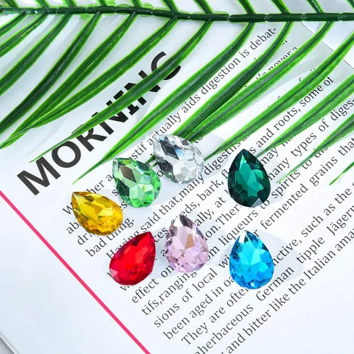Miniatura 4 de Lágrima de cristal de 0.787 x 1.181 in con diamantes de imitación grandes para manualidades, fabricación de joyas, zapatos, cuentas de vidrio, 36