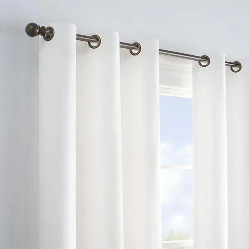 Miniatura 3 de ECLIPSE Cortina de ventana con ojales de microfibra de privacidad total opaca térmica para dormitorio (1 panel), 42" x 95", blanco