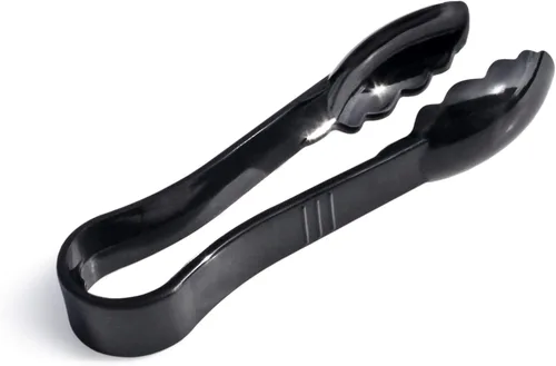Miniatura 2 de New Star Foodservice 35698 Utility Tong - Pinzas de plástico de alta temperatura, festoneadas, 6 pulgadas, color negro, juego de 12