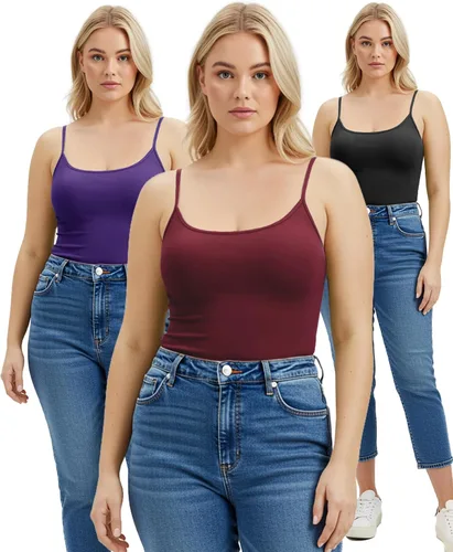 Miniatura 228 de Emmalise Camisola larga casual básica para mujer, con tirantes ajustables, top en capas