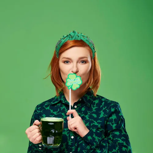 Miniatura 2 de mokkia Diadema para el día de San Patricio para mujer, diadema de trébol verde, diadema de cristal con diamantes de imitación anudada, accesorios