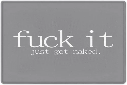 Miniatura 6 de HVEST Fuck It Just Get Naked - Alfombra de baño con palabras divertidas en blanco y negro, para decoración de baño, alfombra de baño antideslizante