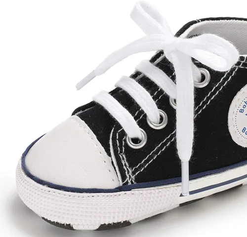 Miniatura 5 de Zapatos de lona para bebés y niñas, suela antideslizante suave, recién nacidos, primeros caminantes, estrellas, zapatos de mezclilla unisex