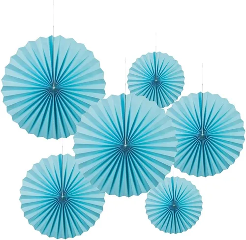 Miniatura 24 de MOWO Abanicos de papel negro para colgar decoración (negro, 6 piezas)