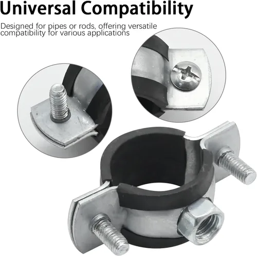 Miniatura 5 de VIKKSAER 10 abrazaderas de soporte de tubo ajustables, abrazadera de tubería colgador de anillo dividido, abrazadera de soporte de tubería