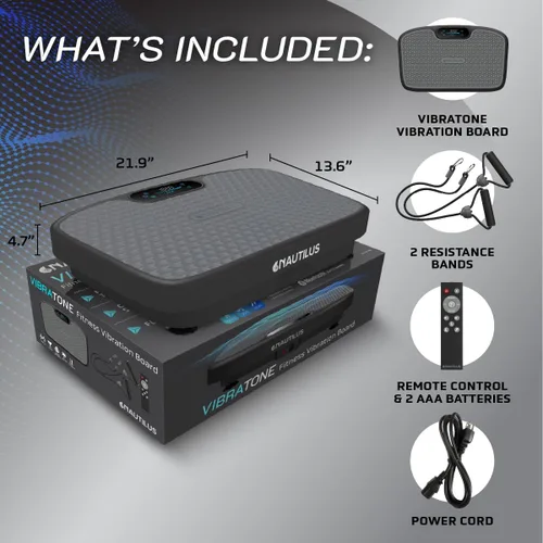 Miniatura 3 de Nautilus Vibratone Pro Vibration Plate - Plataforma de ejercicio y fitness para cuerpo completo, fuerza muscular, circulación