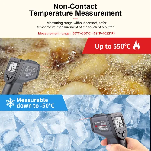Miniatura 4 de Pistola de termómetro IR con batería láser termómetro pistola de temperatura para uso doméstico -58.0-1,022.0 °F/-58-1022 ℉ Ideal para cocinar