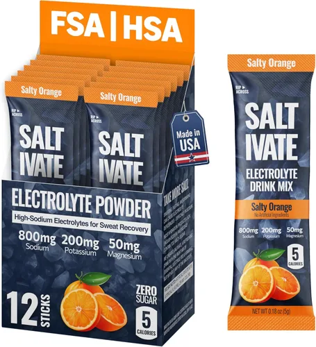 Miniatura 10 de Electrolitos crudos sin sabor HSA FSA Alto sodio, potasio, magnesio Sin azúcar, estevia, ácido cítrico o maltodextrina Polvo de electrolitos