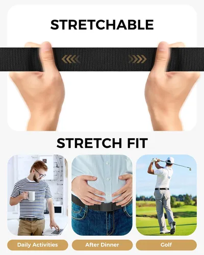 Miniatura 4 de Cinturón de trinquete elástico para hombres, cinturón de trabajo táctico de nailon casual, hebilla ajustable
