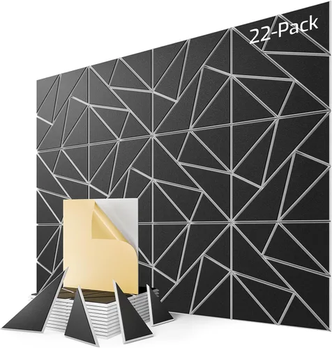 Miniatura 71 de Paquete de 6 paneles acústicos autoadhesivos, paneles de espuma de alta densidad a prueba de sonido de 12 x 12 x 0.4 pulgadas para paredes, paneles