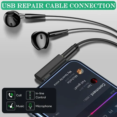 Miniatura 3 de Adaptador de auriculares USB C de 90 grados a 0.138 in, 90 grados tipo C macho a 0.138 in hembra Aux Audio Dongle Converter, para dispositivos