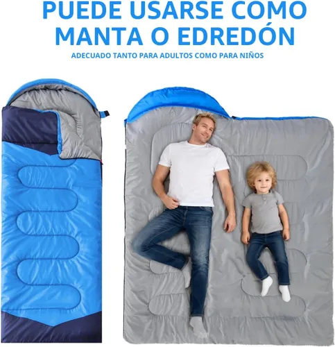 Miniatura 3 de Oaskys - Saco de dormir para acampar, para 3 estaciones, clima cálido y fresco, verano, primavera, otoño, ligero, resistente al agua, para adultos