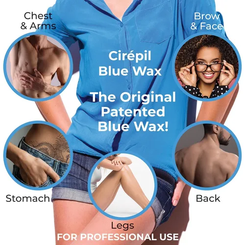 Miniatura 2 de Cirepil - Azul - Lata de cera dura de 400g / 14.11 oz - Cera para cara y cuerpo, sin fragancia y sin tiras necesarias - Perfecta para piel sensible